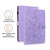 Samsung Galaxy Tab S10 FE+ Lily Embossed Leather Tablet Case with Pen - Purple