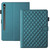 Samsung Galaxy Tab S10 FE+ Rhombus Lattice Leather Tablet Case - Dark Green