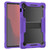 Samsung Galaxy Tab S10 FE+ Shockproof Silicone Hybrid PC Tablet Case with Holder - Black Purple