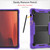 Samsung Galaxy Tab S10 FE+ Shockproof Silicone Hybrid PC Tablet Case with Holder - Black Purple