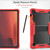 Samsung Galaxy Tab S10 FE+ Shockproof Silicone Hybrid PC Tablet Case with Holder - Black Red
