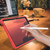 Samsung Galaxy Tab S10 FE+ Shockproof Silicone Hybrid PC Tablet Case with Holder - Black Red