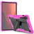 Samsung Galaxy Tab S10 FE+ Shockproof Silicone Hybrid PC Tablet Case with Holder - Black Rose Red