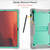 Samsung Galaxy Tab S10 FE+ Shockproof Silicone Hybrid PC Tablet Case with Holder - Mint Green Grey