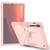 Samsung Galaxy Tab S10 FE+ Shockproof Silicone Hybrid PC Tablet Case with Holder - Rose Gold