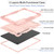 Samsung Galaxy Tab S10 FE+ Shockproof Silicone Hybrid PC Tablet Case with Holder - Rose Gold