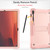 Samsung Galaxy Tab S10 FE+ Shockproof Silicone Hybrid PC Tablet Case with Holder - Rose Gold