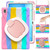 Samsung Galaxy Tab S10 FE+ Silicone Hybrid PC Tablet Case with Holder & Shoulder Strap - Colorful Pink