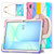 Samsung Galaxy Tab S10 FE+ Silicone Hybrid PC Tablet Case with Holder & Shoulder Strap - Colorful Pink