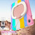 Samsung Galaxy Tab S10 FE+ Silicone Hybrid PC Tablet Case with Holder & Shoulder Strap - Colorful Pink