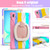 Samsung Galaxy Tab S10 FE+ Silicone Hybrid PC Tablet Case with Holder & Shoulder Strap - Colorful Pink