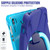 Samsung Galaxy Tab S10 FE+ Silicone Hybrid PC Tablet Case with Holder & Shoulder Strap - Navy Blue Blue