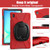 Samsung Galaxy Tab S10 FE+ Silicone Hybrid PC Tablet Case with Holder & Shoulder Strap - Red