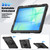 Samsung Galaxy Tab S10 FE+ Silicone Hybrid PC Tablet Case with Shoulder Strap - Black