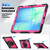 Samsung Galaxy Tab S10 FE+ Silicone Hybrid PC Tablet Case with Shoulder Strap - Rose Red PC