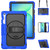Samsung Galaxy Tab S10 FE+ Silicone Hybrid PC Tablet Protective Case - Black+Dark Blue