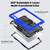 Samsung Galaxy Tab S10 FE+ Silicone Hybrid PC Tablet Protective Case - Black+Dark Blue