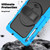 Samsung Galaxy Tab S10 FE+ Silicone Hybrid PC Tablet Protective Case - Black+Light Blue