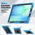 Samsung Galaxy Tab S10 FE+ Silicone Hybrid PC Tablet Protective Case - Black+Light Blue