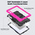 Samsung Galaxy Tab S10 FE+ Silicone Hybrid PC Tablet Protective Case - Black+Rose Red