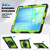 Samsung Galaxy Tab S10 FE+ Silicone Hybrid PC Tablet Protective Case - Black+Yellow Green