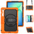Samsung Galaxy Tab S10 FE+ Silicone Hybrid PC Tablet Protective Case - Orange+Black