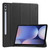 Samsung Galaxy Tab S10+ / S9+ / S9 FE+ ENKAY Tri-fold Custer Texture TPU Leather Smart Tablet Case with Pen Slot - Black