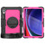 Samsung Galaxy Tab S10+ / S9+ / S9 FE+ Silicone Hybrid PC Tablet Protective Case - Black+Rose Red