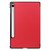 Samsung Galaxy Tab S9 FE / S10 FE Custer Pure Color 3-Fold Holder Smart Leather Tablet Case - Red