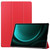 Samsung Galaxy Tab S9 FE+ / S10+ Custer Pure Color 3-Fold Holder Smart Leather Tablet Case - Red