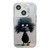 iPhone 15 Plus Animal Pattern Oil Painting Series PC + TPU Phone Case - Black Dog