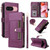 Google Pixel 10 / 10 Pro Crossbody Strap RFID Blocking Zipper Wallet Leather Phone Case - Purple