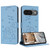 Google Pixel 10 / 10 Pro Embossed Kitten Phone Leather Case with Lanyard - Blue Google Pixel 10 / 10 Pro Embossed Kitten Phone Leather Case with Lanyard - Blue