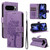 Google Pixel 10 / 10 Pro Global Tree & Cat Embossed Pattern Flip Leather Phone Case - Light Purple