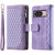 Google Pixel 10 / 10 Pro Grid Texture Zipper Leather Phone Case with Lanyard - Purple