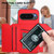 Google Pixel 10 / 10 Pro Skin Feel Four Card Slots Phone Case with Wrist Strap - Red