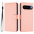Google Pixel 10 / 10 Pro Skin Feel Solid Color Leather Phone Case with Lanyard - Pink