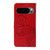 Google Pixel 10 Global 3D Butterfly Embossed Pattern Flip Leather Phone Case - Red