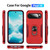 Google Pixel 10 Pioneer Armor Heavy Duty PC + TPU Phone Case with Holder - Red+Rose Red Google Pixel 10 Pioneer Armor Heavy Duty PC + TPU Phone Case with Holder - Red+Rose Red