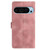 Google Pixel 10 Pro Skin Feel Embossed Feather Leather Phone Case - Pink Google Pixel 10 Pro Skin Feel Embossed Feather Leather Phone Case - Pink