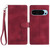 Google Pixel 10 Pro Skin Feel Embossed Feather Leather Phone Case - Red