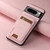 Google Pixel 10 Pro Suteni H02 Litchi Leather Card Wallet Stand Back Phone Case - Pink