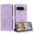 Google Pixel 10 Pro XL Embossed Kitten Phone Leather Case with Lanyard - Purple