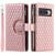 Google Pixel 10 Pro XL Glitter Lattice Zipper Wallet Leather Phone Case - Rose Gold