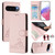 Google Pixel 10 Pro XL Global Cat Rat Embossed Pattern RFID Leather Phone Case with Lanyard - Pink
