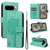 Google Pixel 10 Pro XL Global Tree & Cat Embossed Pattern Flip Leather Phone Case - Green