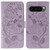 Google Pixel 10 Pro XL Rose Butterfly Embossed Leather Phone Case - Purple