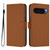 Google Pixel 10 Pro XL Skin Feel Solid Color Leather Phone Case with Lanyard - Brown