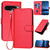 Google Pixel 10 Pro XL YX0070 Carbon Fiber Buckle Leather Phone Case with Lanyard - Red