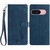 Google Pixel 10 Skin Feel Embossed Feather Leather Phone Case - Dark Blue
